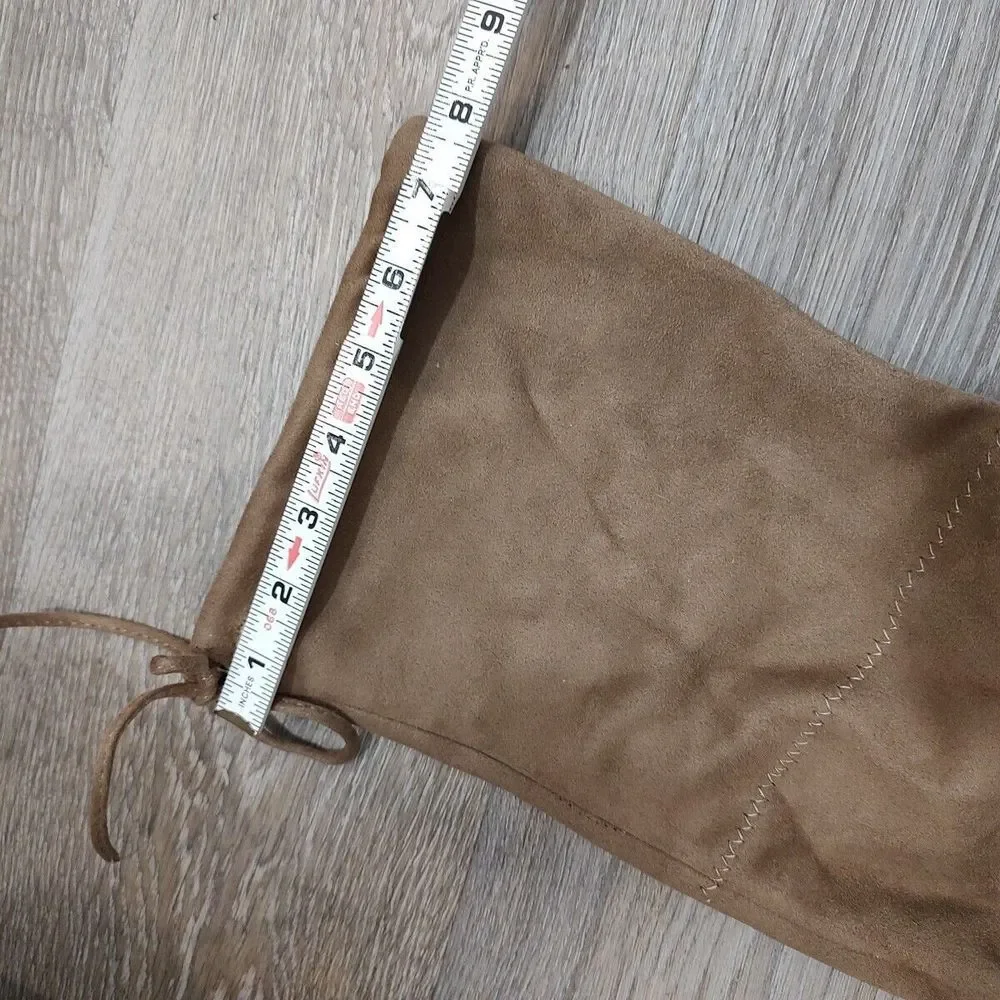 Forever Thigh High Boots Women 9 Brown Suede Open Peekaboo‎ Toe Over The Knee